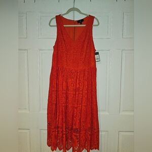 Massimo Orange Halter Midi Sundress Casual